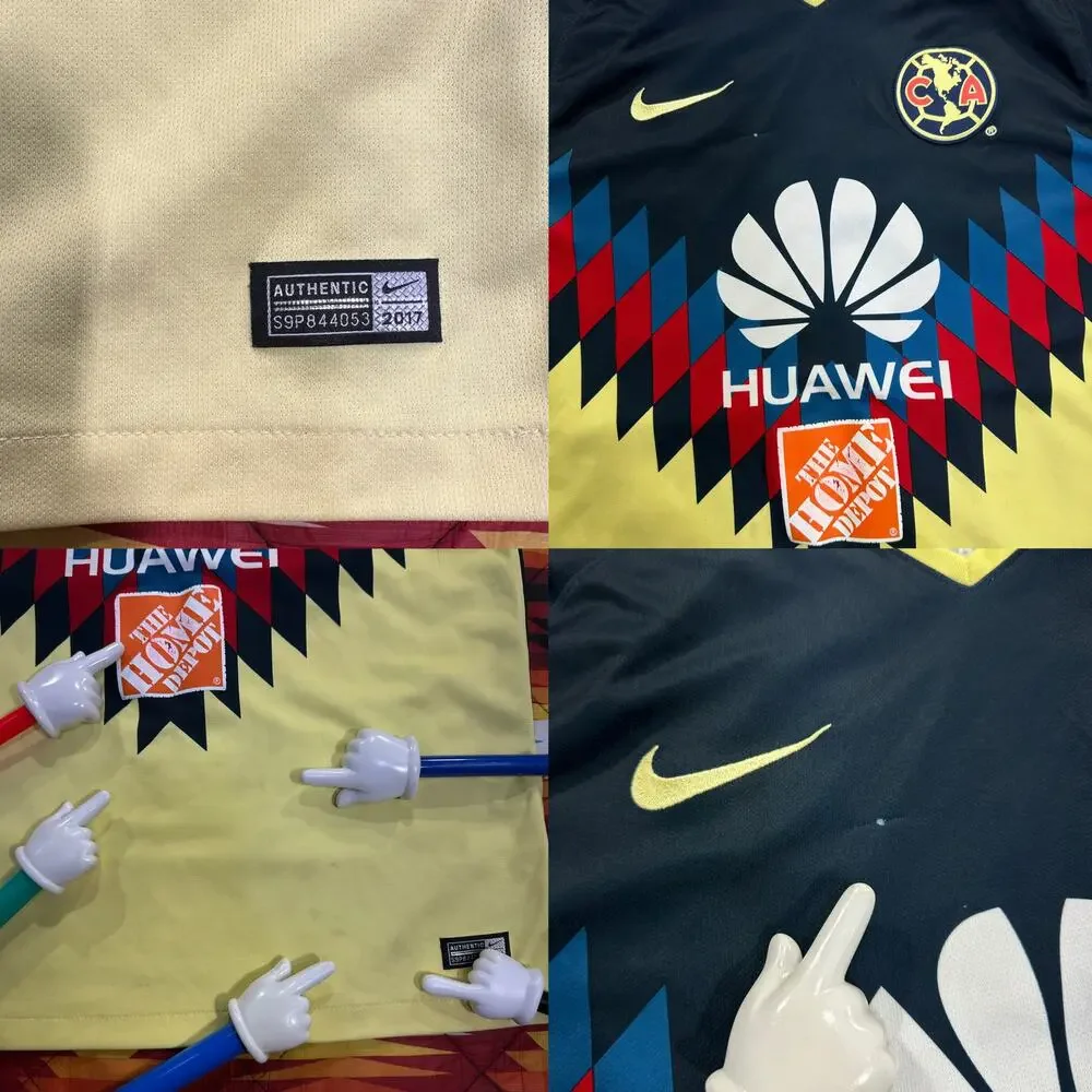 Nike Club America 2017-18 Jersey Large Home Authentic Soccer Oribe Peralta